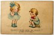 画像1: Postcard　アンティークポストカード　女の子に告白をする男の子 (1)