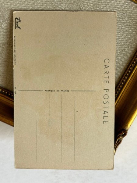 画像3: Postcard アンティークポストカード おやすみ前の2人 キャンドル フランス(未使用) (3)