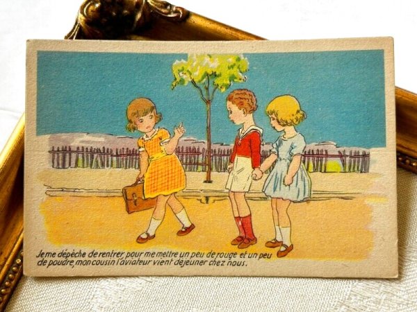 画像2: Postcard アンティークポストカード 子どもたち フランス (未使用) (2)