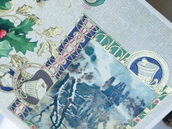 画像4: Postcard アンティークポストカード クリスマス 雪景色 ホーリー ベル (4)