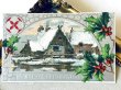 画像2: Postcard　アンティークポストカード　クリスマス　雪景色　ホーリー　（未使用） (2)