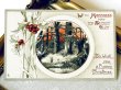 画像2: Postcard　アンティークポストカード　クリスマス　夕闇の狩人と犬　ホーリー　1912年 (2)