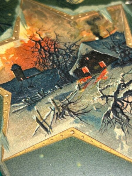 画像3: Postcard アンティークポストカード クリスマス 雪景色  月 アメリカ1908年 (3)