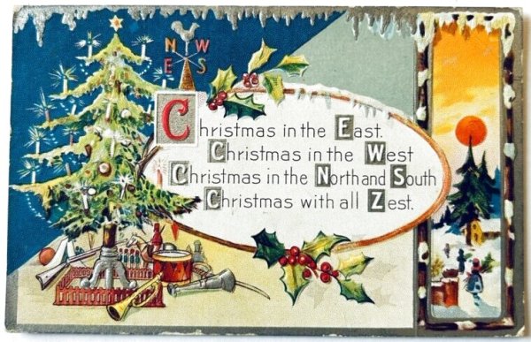 画像1: Postcard　アンティークポストカード　クリスマスツリー (1)