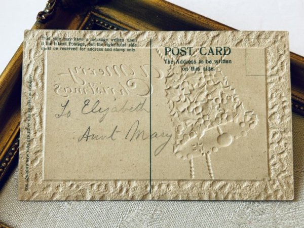 画像4: Postcard アンティークポストカード クリスマス 雪景色 ホーリーのベル (4)