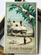 画像2: Postcard　アンティークポストカード　クリスマス　ホーリー　雪景色 (2)