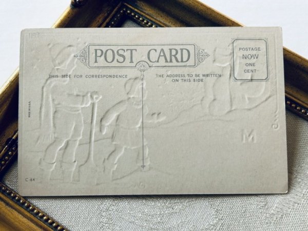 画像3: Postcard アンティークポストカード クリスマス 雪だるまと子どもたち (未使用) (3)