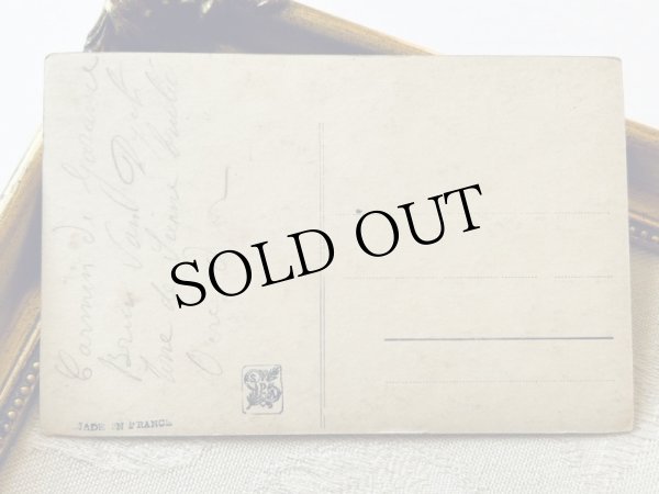 画像3: Postcard　アンティークポストカード　クロシェ　編み物をする女の子　テディベア　お人形　フランス (3)