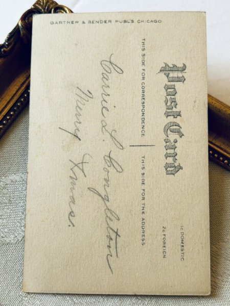 画像3: Postcard アンティークポストカード クリスマス お人形さんと女の子  (3)