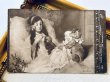 画像2: Postcard　アンティークポストカード　クロシェ　編み物をする女の子　テディベア　お人形　フランス (2)