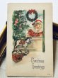 画像2: Postcard　アンティークポストカード　クリスマス　サンタ服の子ども　木馬　（未使用） (2)