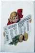 画像1: Postcard　アンティークポストカード　クリスマス　新聞を読む女の子 (1)