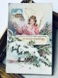 画像2: Postcard　アンティークポストカード　クリスマス　天使とキャンドル (2)