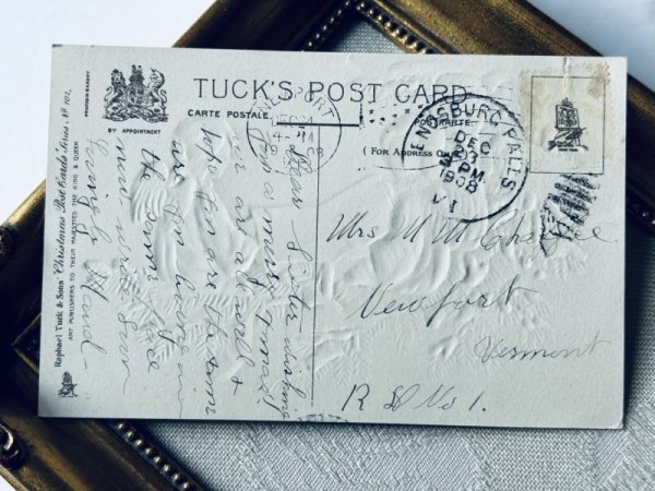 画像4: Postcard アンティークポストカード クリスマス 木の上で歌う天使たち (4)