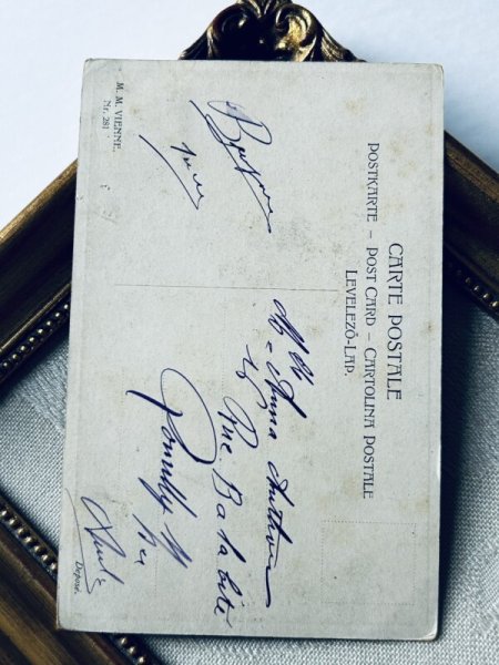 画像3: Postcard アンティークポストカード クリスマス 天使とツリー 教会 フランス (3)