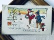 画像2: Postcard　アンティークポストカード　クリスマス　小鳥と子どもたち　 (2)