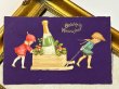 画像2: Postcard　アンティークポストカード　シャンパンボトルを運ぶ子どもたち　キノコ　四つ葉　新年祝い　New Year (2)