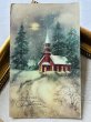 画像2: Postcard　アンティークポストカード　クリスマス　雪景色の教会　夜　アメリカ1950年 (2)