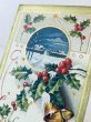 画像3: Postcard　アンティークポストカード　クリスマス　ホーリーと雪景色　ベル　アメリカ1910年 (3)