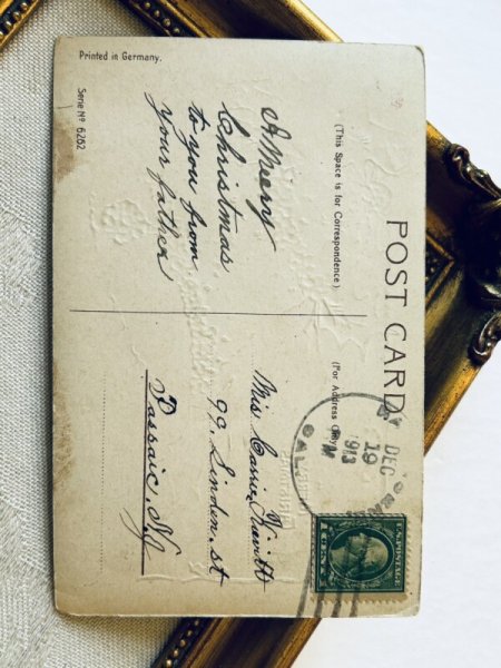 画像4: Postcard　アンティークポストカード　クリスマス　スミレのお花のベル　ホーリー (4)