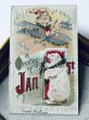 画像2: Postcard　アンティークポストカード　新年祝い　New Year　飛行機に乗る天使を見る白熊　シロクマ　アメリカ1911年 (2)