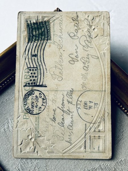 画像4: Postcard アンティークポストカード クリスマス 天使 教会 アメリカ1907年 (4)