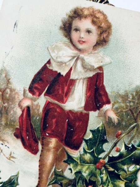 画像3: Postcard アンティークポストカード クリスマス 男の子 Ellen Clapsaddle  (3)