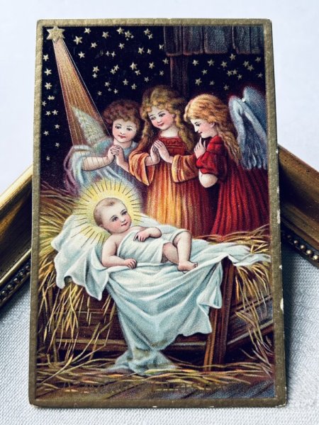 画像2: Postcard アンティークポストカード クリスマス 天使の祝福 アメリカ1909年 (2)