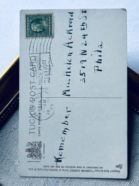 画像3: Postcard アンティークポストカード バレンタイン キスをする天使たち Grace Wiederseim (3)