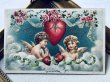 画像2: Postcard　アンティークポストカード　バレンタイン　天使　キューピッド　薔薇のお花 (2)