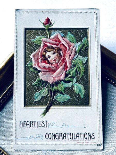 画像2: Postcard アンティークポストカード 薔薇の妖精  (2)