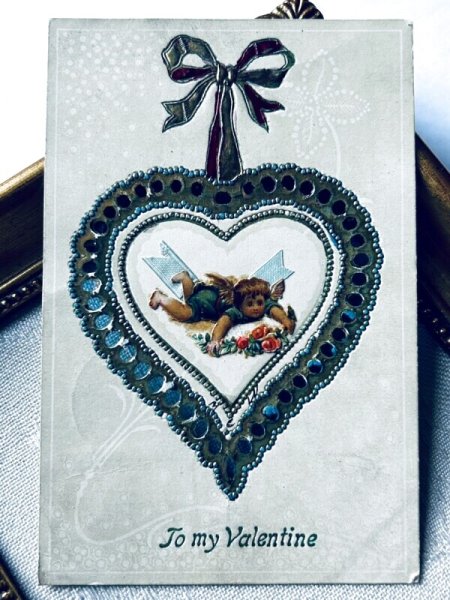 画像2: Postcard アンティークポストカード バレンタイン 小さな天使 (2)