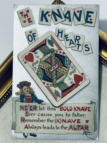 画像2: Postcard アンティークポストカード バレンタイン トランプ ハートのJ アメリカ1910年  (2)