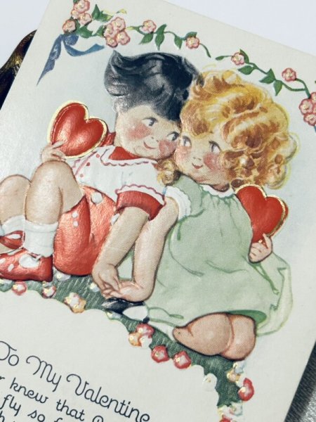 画像3: Postcard アンティークポストカード バレンタイン 小さな恋人たち(未使用) (3)