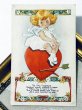 画像2: Postcard　アンティークポストカード　バレンタイン　ハートに座る女の子（未使用） (2)