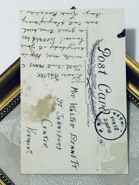 画像3: ▼SALE▼　Postcard　アンティークポストカード　バレンタイン　女の子にラブレターを渡したい男の子 (3)