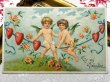 画像2: Postcard　アンティークポストカード　バレンタイン　2人の天使　アメリカ1908年 (2)