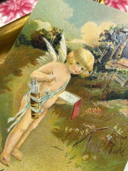 画像3: Postcard アンティークポストカード バレンタイン キューピッド天使 ノート (3)