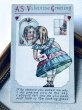 画像2: Postcard  アンティークポストカード　バレンタイン　鏡の中のアリス？　鏡を見つめる女の子 (2)