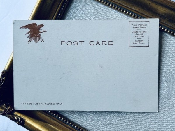 画像3: Postcard  アンティークポストカード バレンタイン  キューピッド天使と女性 (未使用) (3)