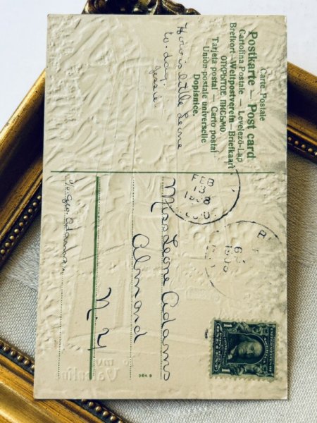 画像3: Postcard  アンティークポストカード バレンタイン 気球に乗る女の子たち アメリカ 1908年 (3)