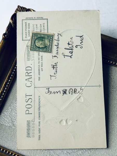 画像4: Postcard  アンティークポストカード バレンタイン 蝶々とキューピッド天使たち  (4)