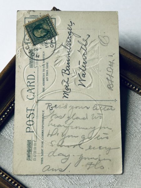 画像3: Postcard  アンティークポストカード バレンタイン 苺と子どもたち 蝶々 ストロベリー Francis Brundage ?  (3)