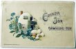 画像1: Postcard　アンティークポストカード　イースター 　ウサギさんの卵のお家　忘れな草のお花　アメリカ1914年 (1)