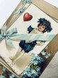 画像3: Postcard　アンティークポストカード　バレンタイン　忘れな草のお花　キキョウ　リンドウ　ハートのトランプ　Ellen Clapsaddle　 (3)