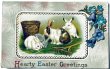 画像1: Postcard　アンティークポストカード　イースター 　ウサギさんとお花　キキョウ　リンドウ　忘れな草　Ellen Clapsaddle (1)