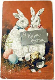さとさとりんです 　　アンティークうさぎ Snowdrop Postcards アンティークポストカード専門店