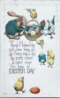 画像1: Postcard　アンティークポストカード　イースター 　ウサギさんとニワトリさん　ヒヨコ　卵 (1)