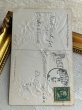 画像4: Postcard　アンティークポストカード　イースター 　卵に絵を描くウサギの画家　スイセン　スミレ　アメリカ1911年 (4)