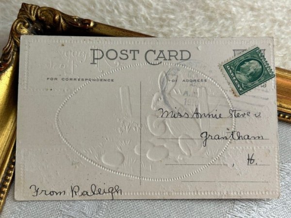 画像3: Postcard アンティークポストカード イースター  卵とウサギさん  (3)